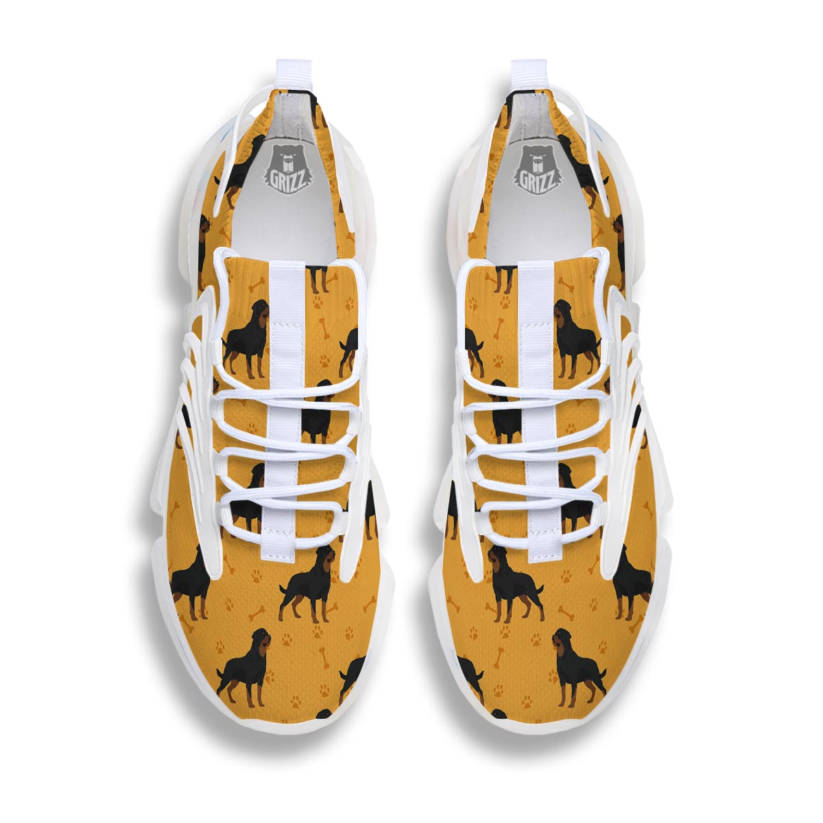 Dog Rottweiler Print Pattern White Gym Shoes-grizzshop