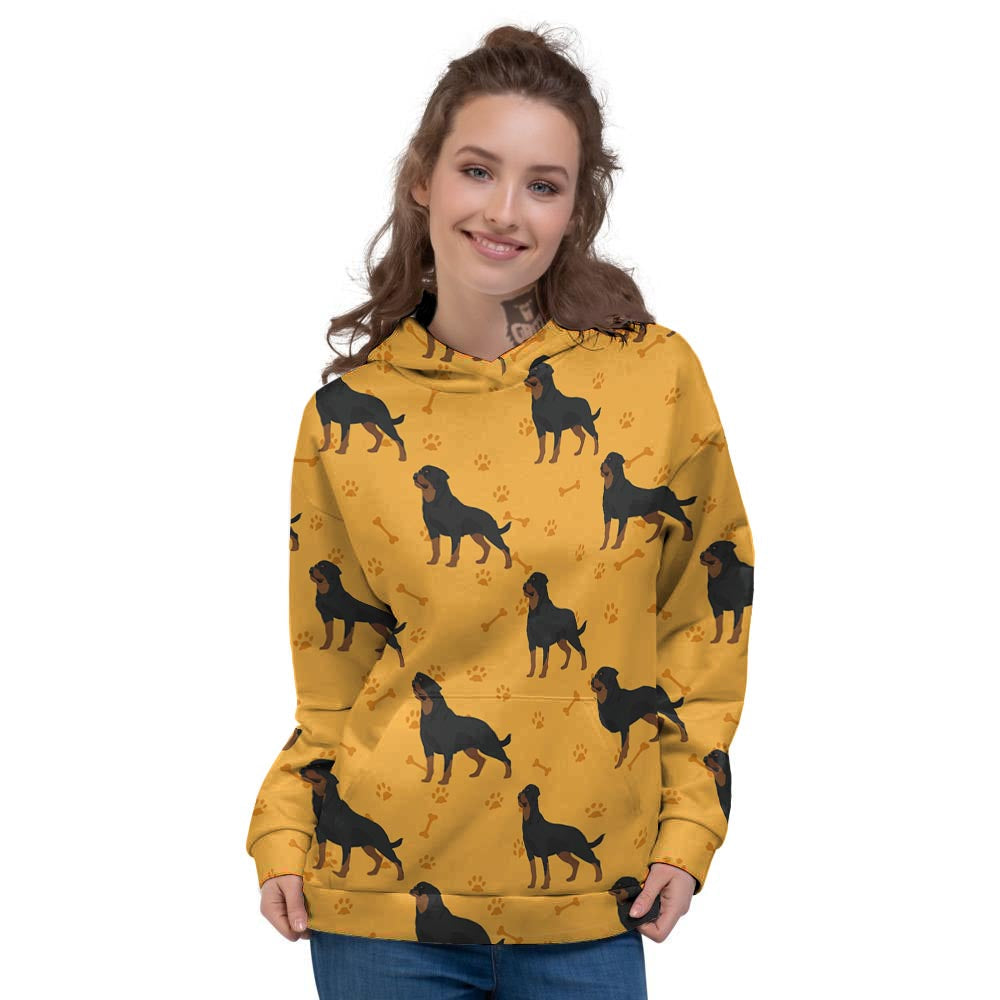 Dog Rottweiler Print Pattern Women's Hoodie-grizzshop