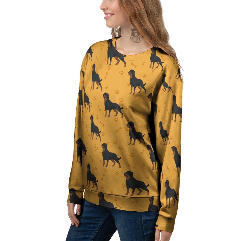 Dog Rottweiler Print Pattern Women's Sweatshirt-grizzshop