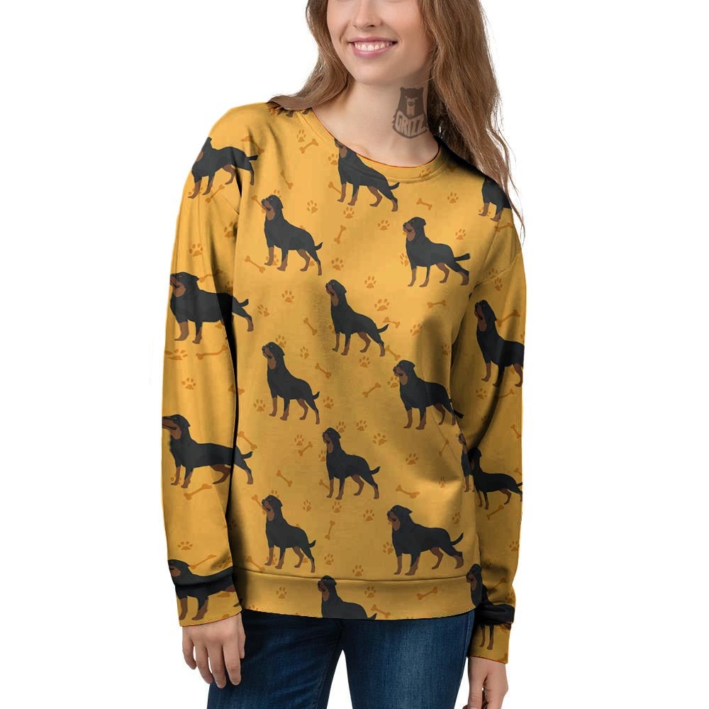 Dog Rottweiler Print Pattern Women's Sweatshirt-grizzshop