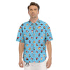 Dog Santa Print Pattern Men's Short Sleeve Shirts-grizzshop