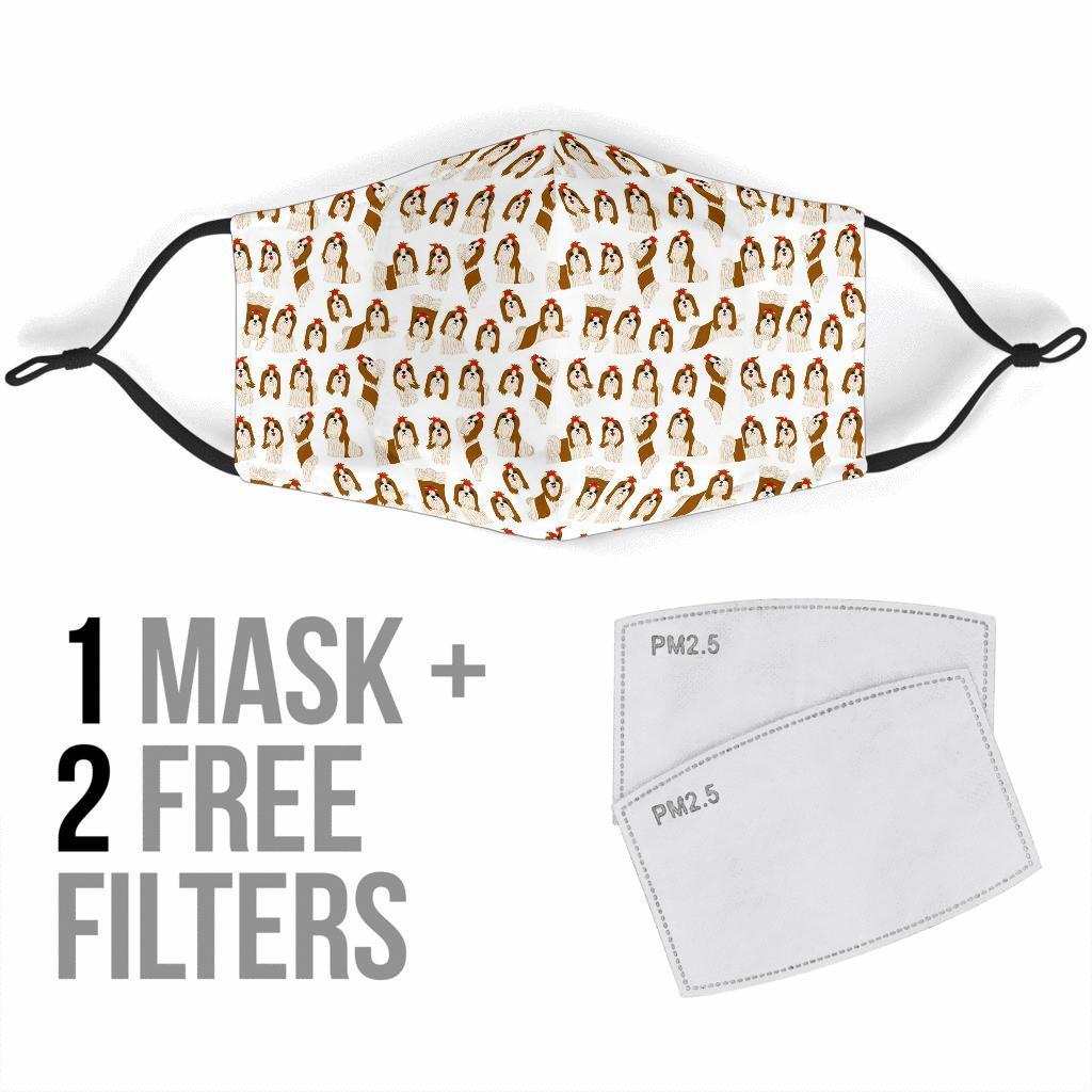 Dog Shih Tzu Pattern Print Face Mask-grizzshop