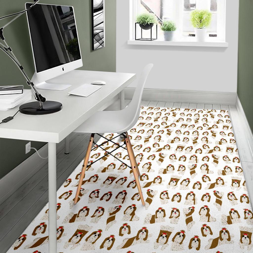 Dog Shih Tzu Pattern Print Floor Mat-grizzshop