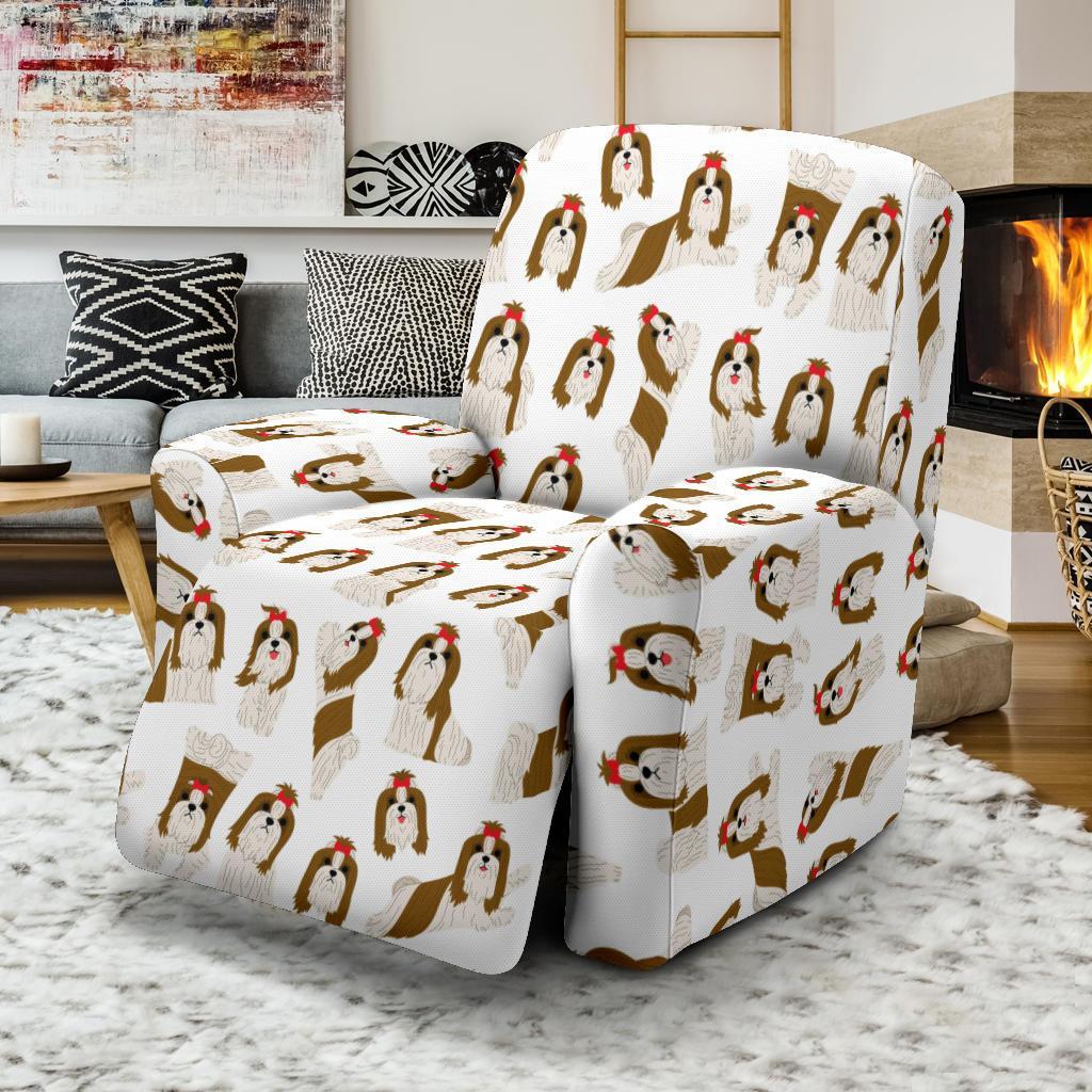 Dog Shih Tzu Pattern Print Recliner Cover-grizzshop