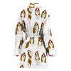 Dog Shih Tzu Pattern Print Women Long Robe-grizzshop