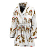 Dog Shih Tzu Pattern Print Women Long Robe-grizzshop