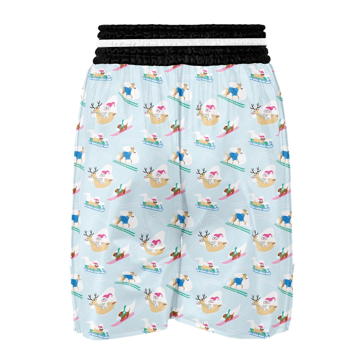 Dog Skiing Print Pattern Boxing Shorts-grizzshop