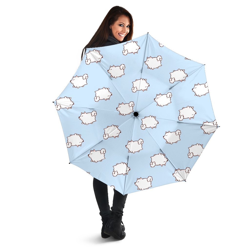 Dog Somoyed Pattern Print Automatic Foldable Umbrella-grizzshop