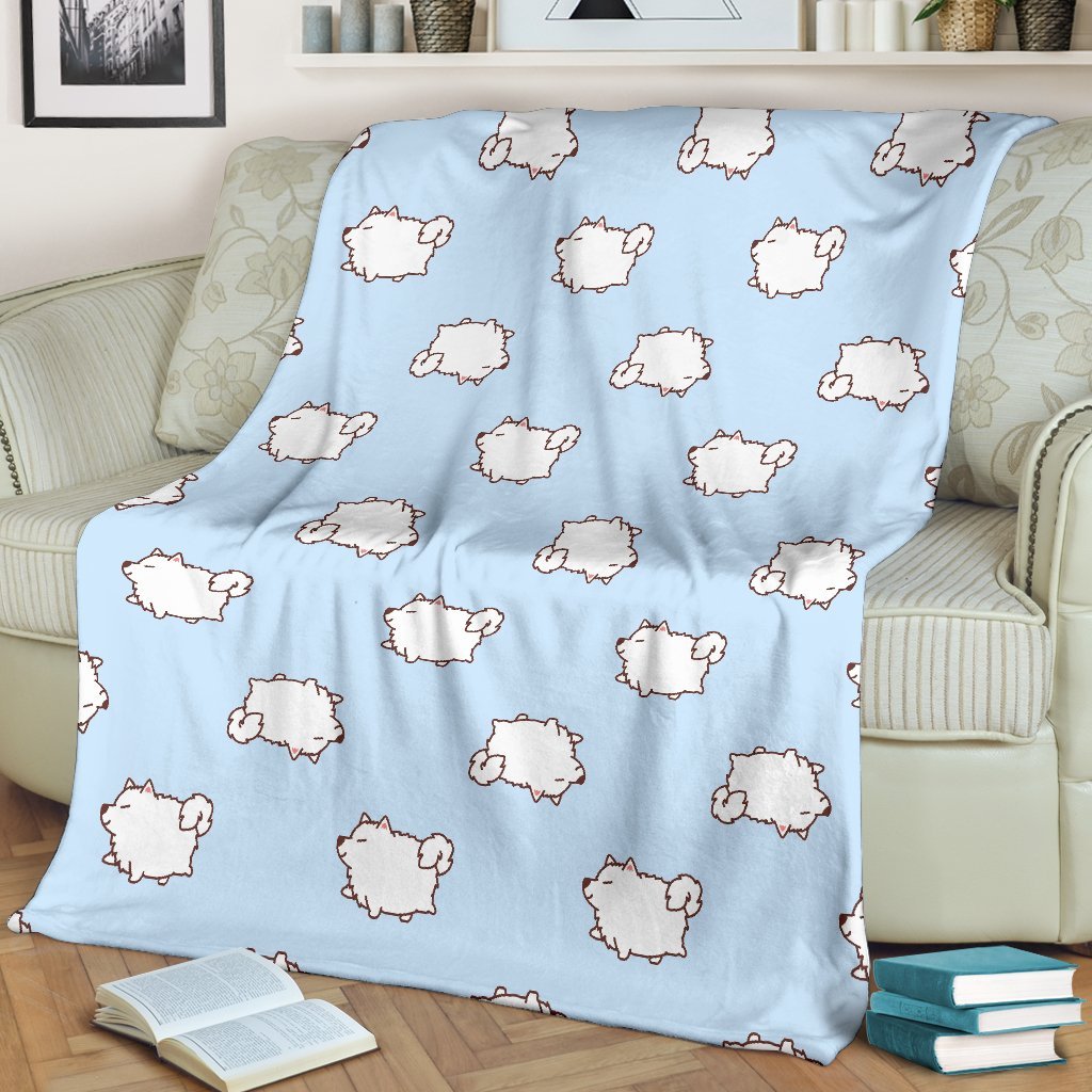 Dog Somoyed Pattern Print Blanket-grizzshop