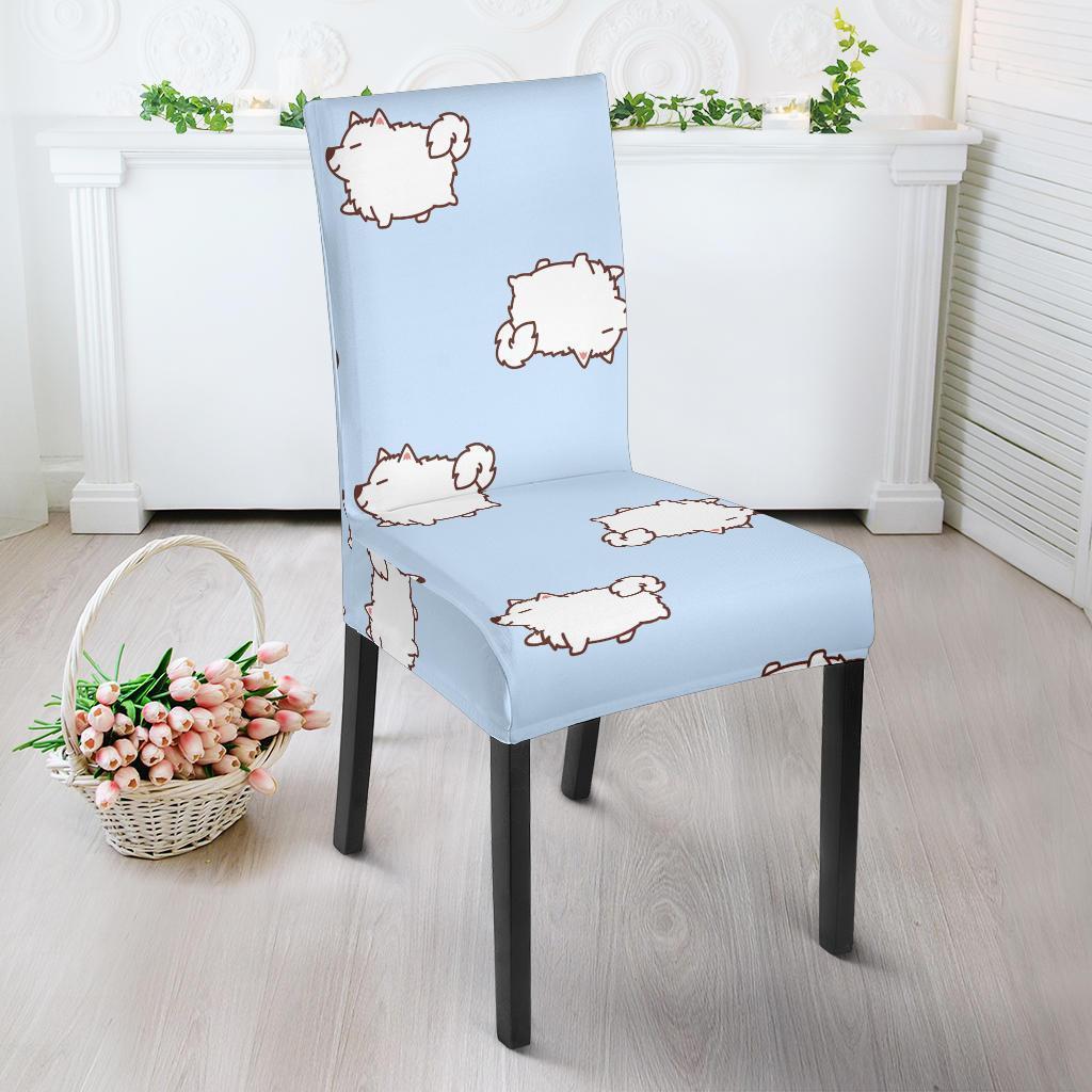 Dog Somoyed Pattern Print Chair Cover-grizzshop