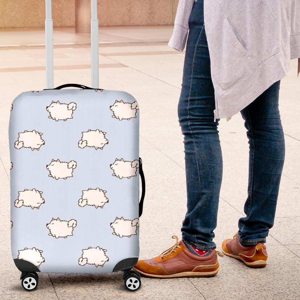 Dog Somoyed Pattern Print Luggage Cover Protector-grizzshop