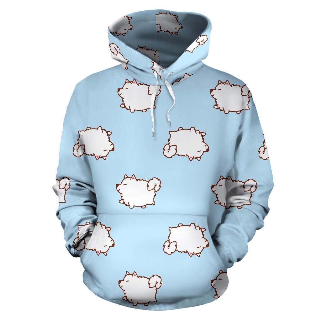 Dog Somoyed Pattern Print Men Women Pullover Hoodie-grizzshop