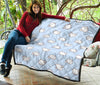 Dog Somoyed Pattern Print Quilt-grizzshop