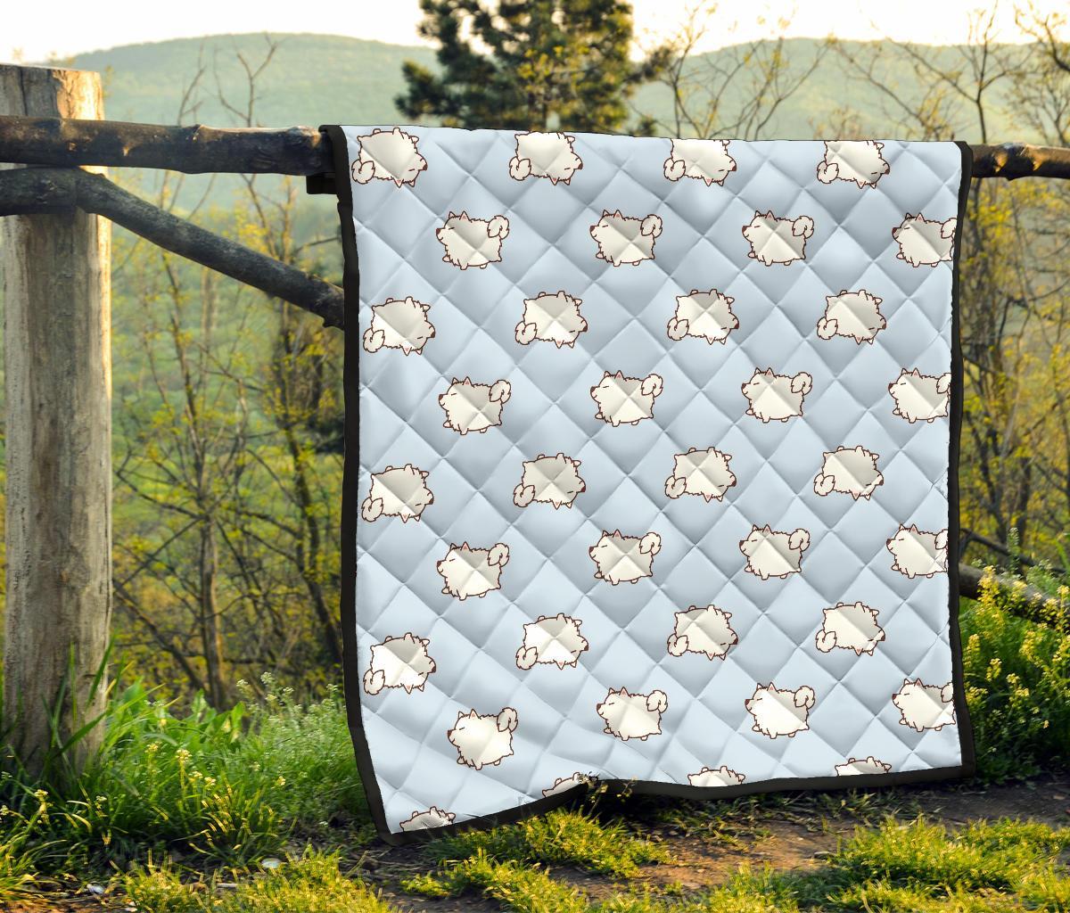 Dog Somoyed Pattern Print Quilt-grizzshop