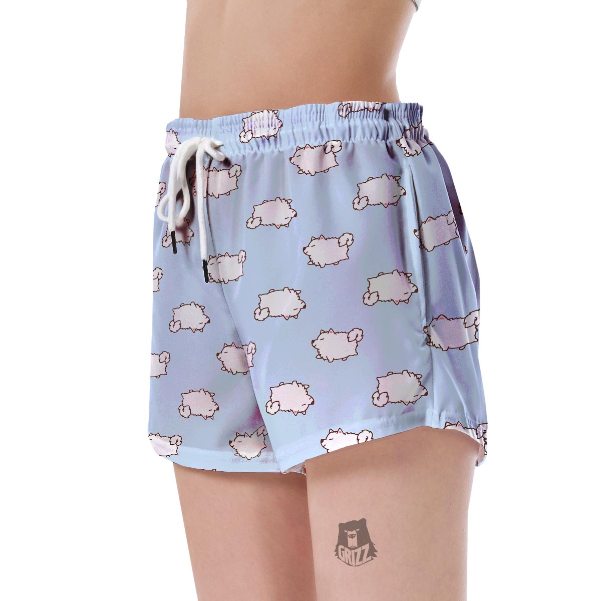 Dog Somoyed Pattern Print Women's Shorts-grizzshop