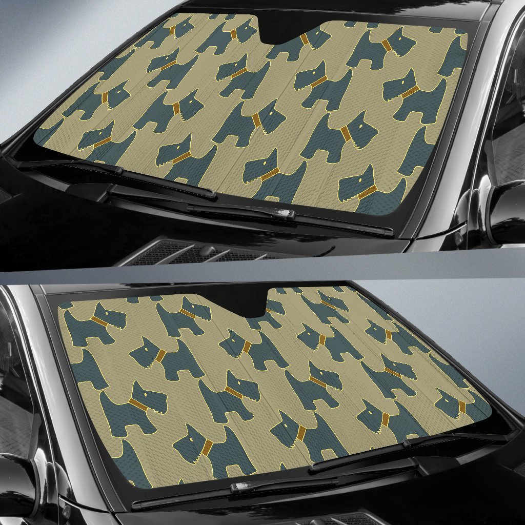 Dog Westie Pattern Print Car Sun Shade-grizzshop