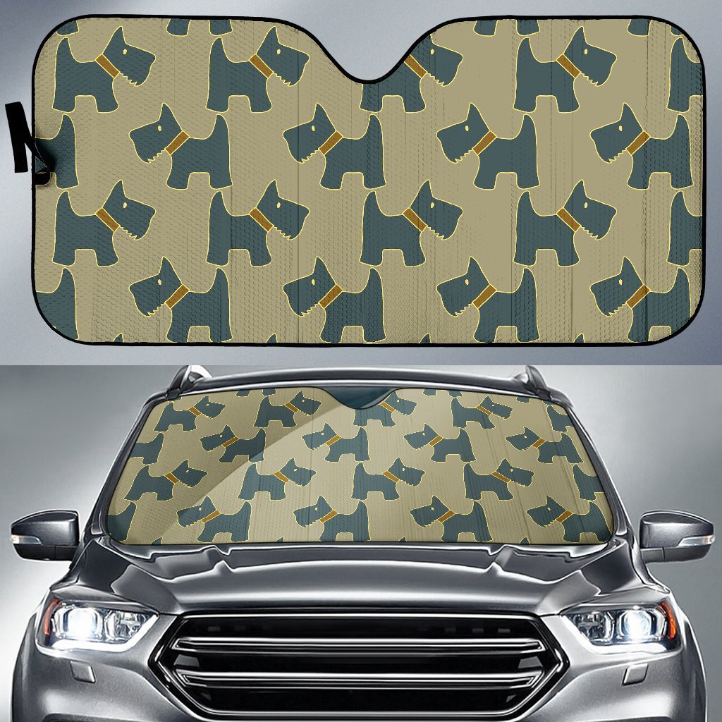 Dog Westie Pattern Print Car Sun Shade-grizzshop