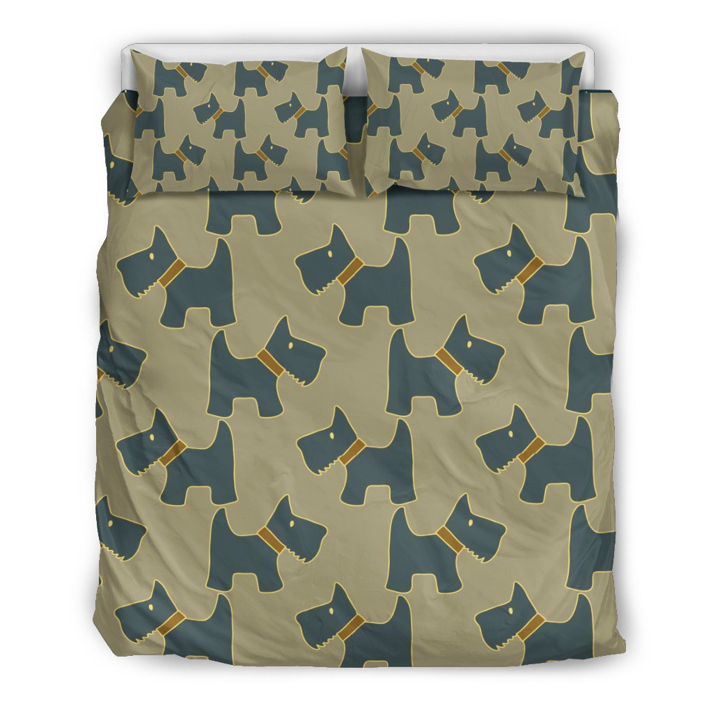 Dog Westie Pattern Print Duvet Cover Bedding Set-grizzshop