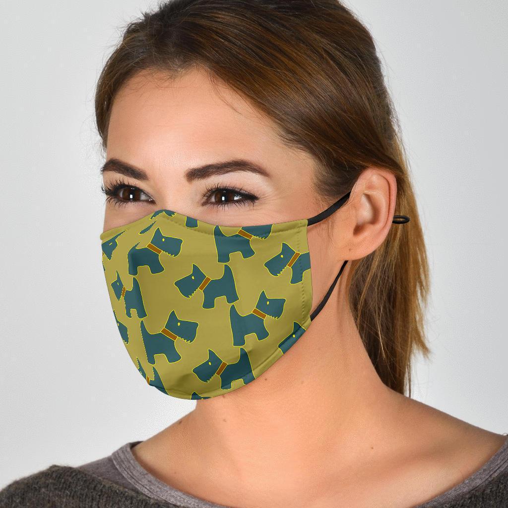 Dog Westie Pattern Print Face Mask-grizzshop