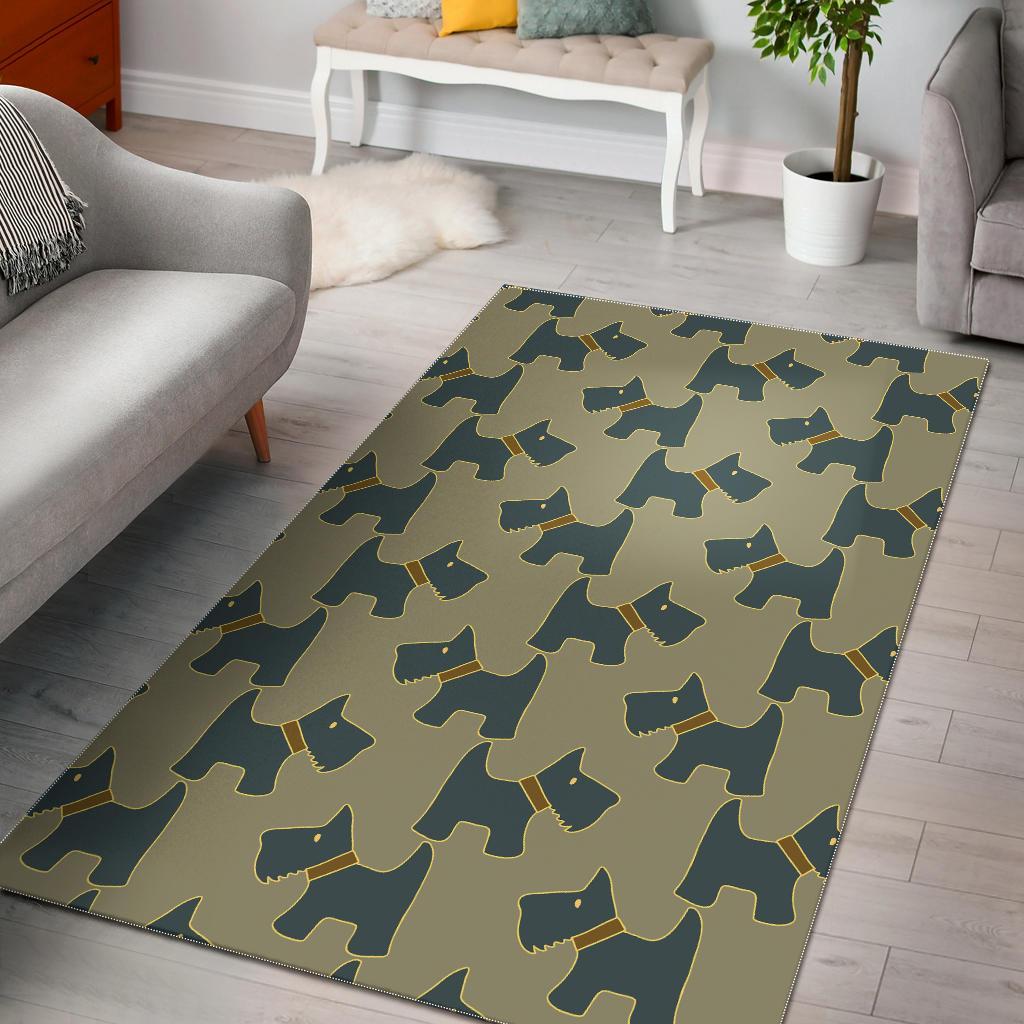Dog Westie Pattern Print Floor Mat-grizzshop