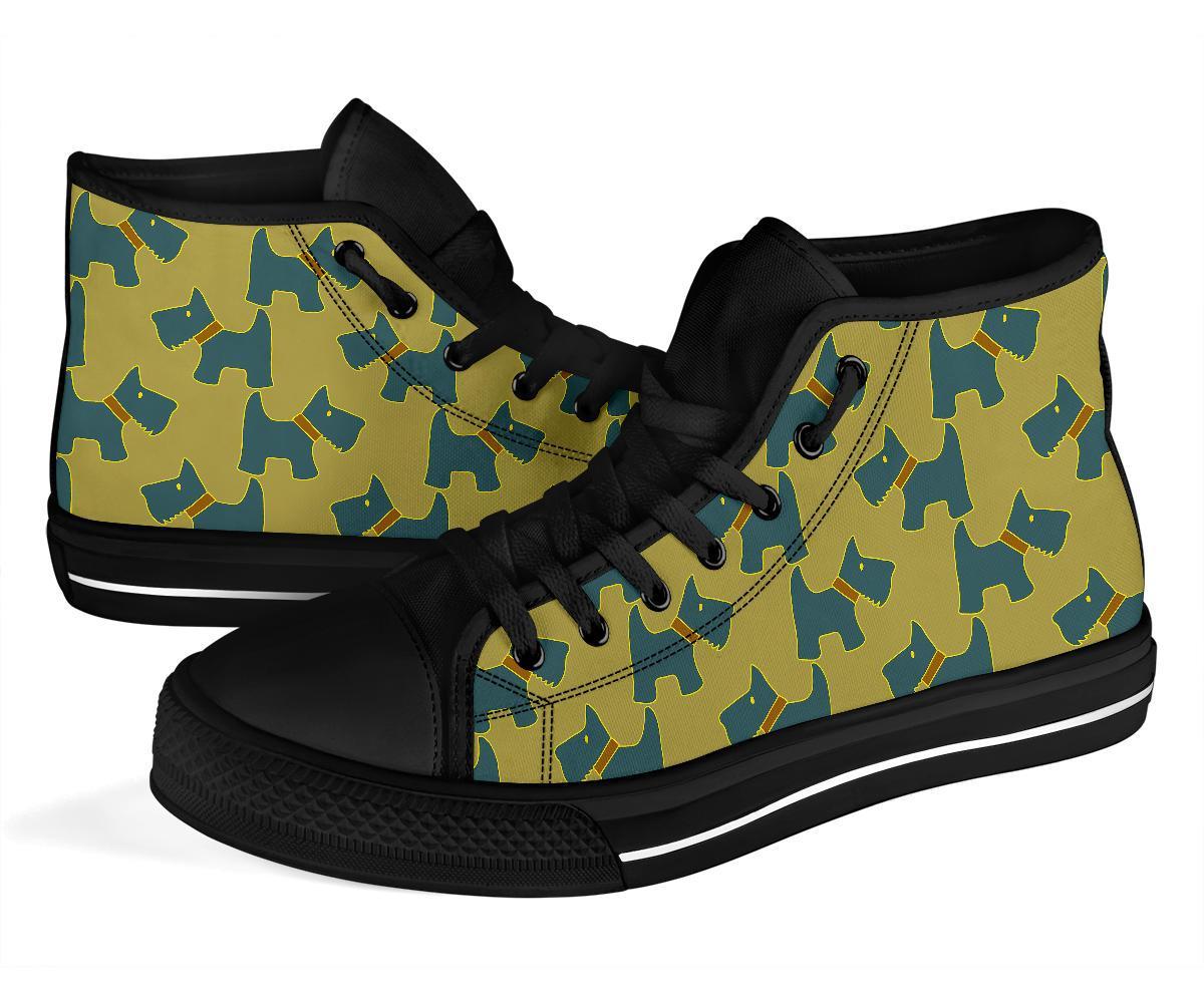 Dog Westie Pattern Print Men Women's High Top Shoes-grizzshop