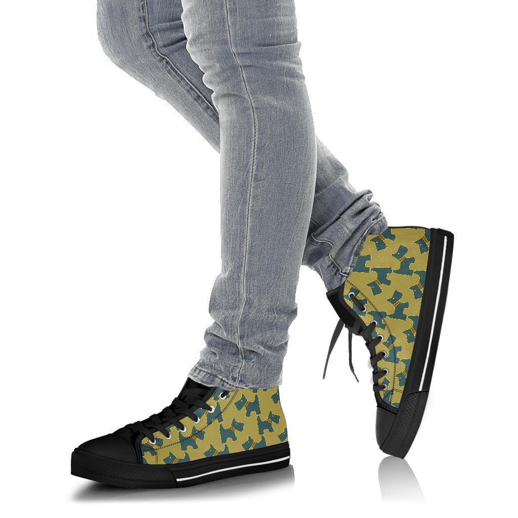 Dog Westie Pattern Print Men Women's High Top Shoes-grizzshop