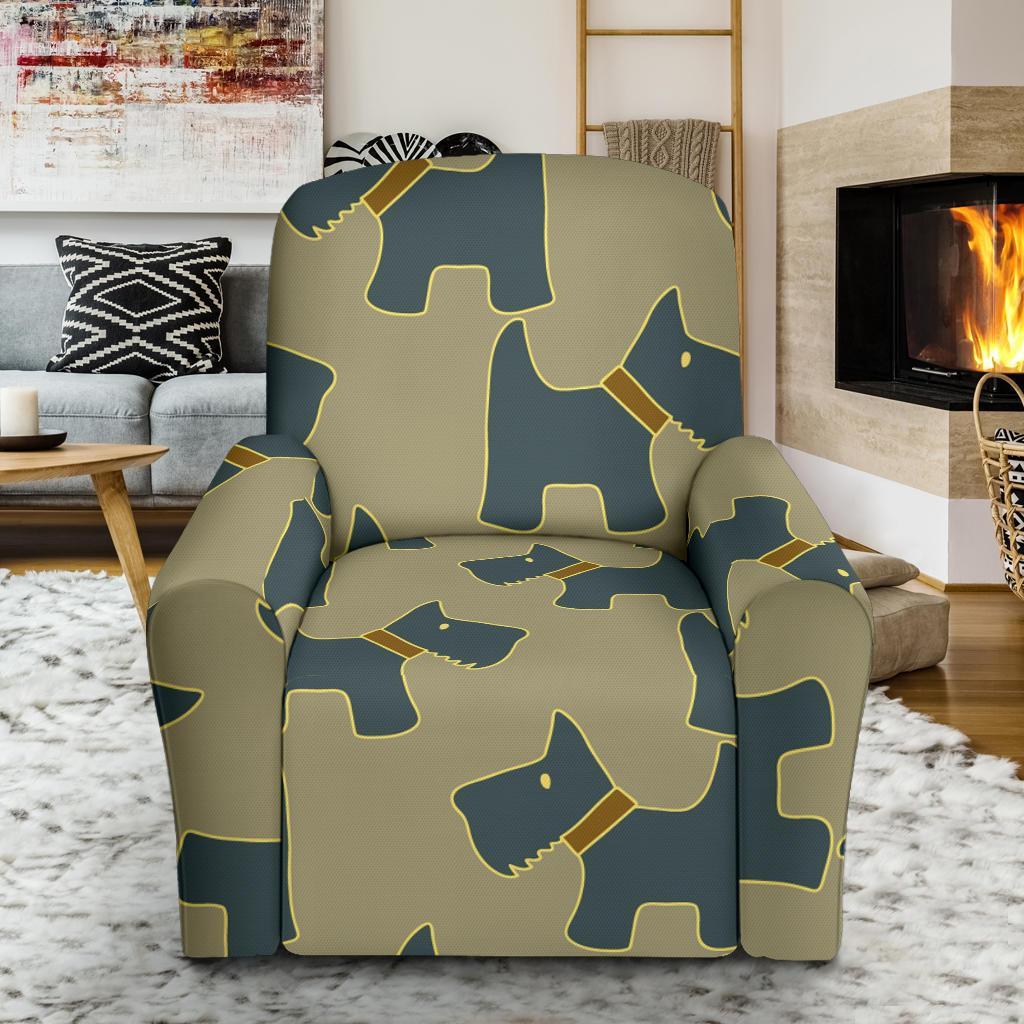 Dog Westie Pattern Print Recliner Cover-grizzshop