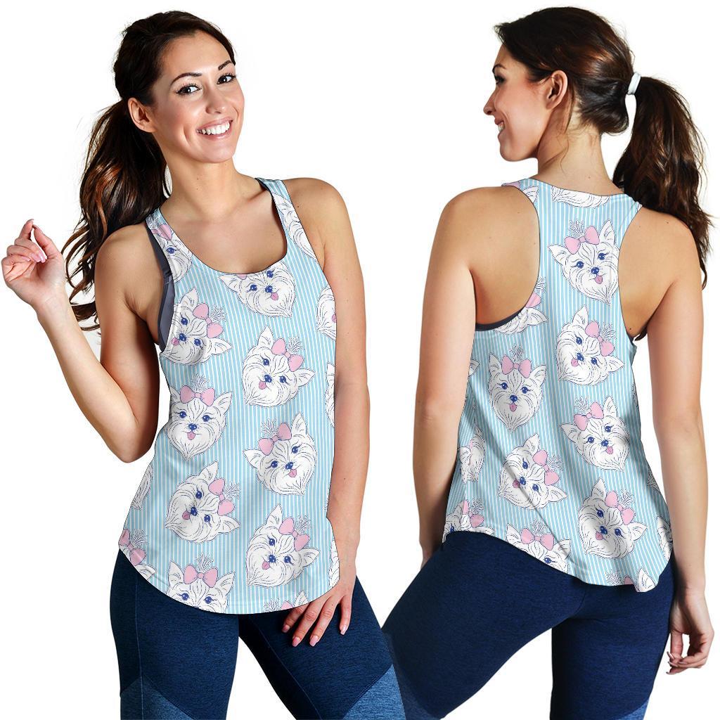 Dog Yorkshire Terrier Puppy Pattern Print Racerback Tank Tops-grizzshop