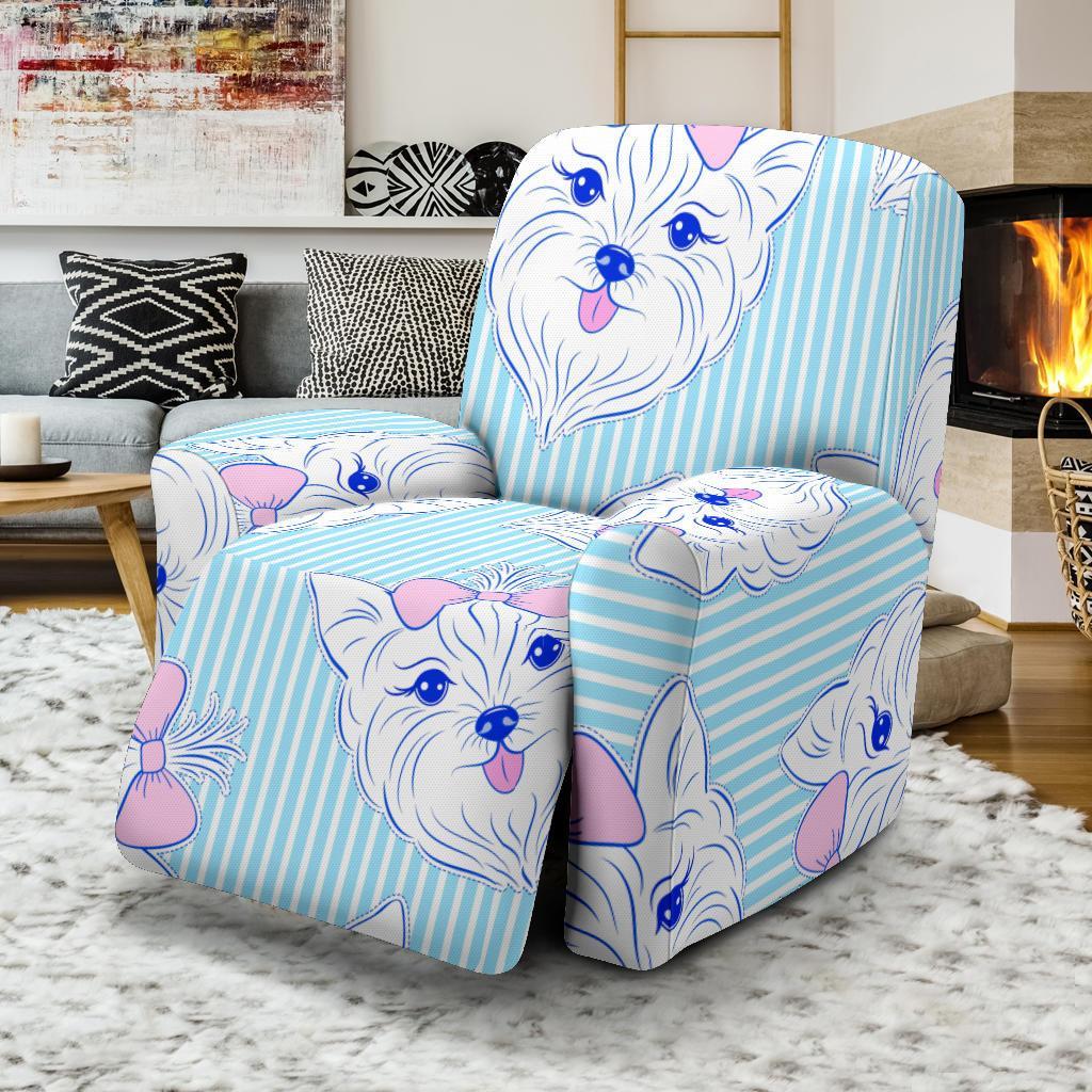 Dog Yorkshire Terrier Puppy Pattern Print Recliner Cover-grizzshop