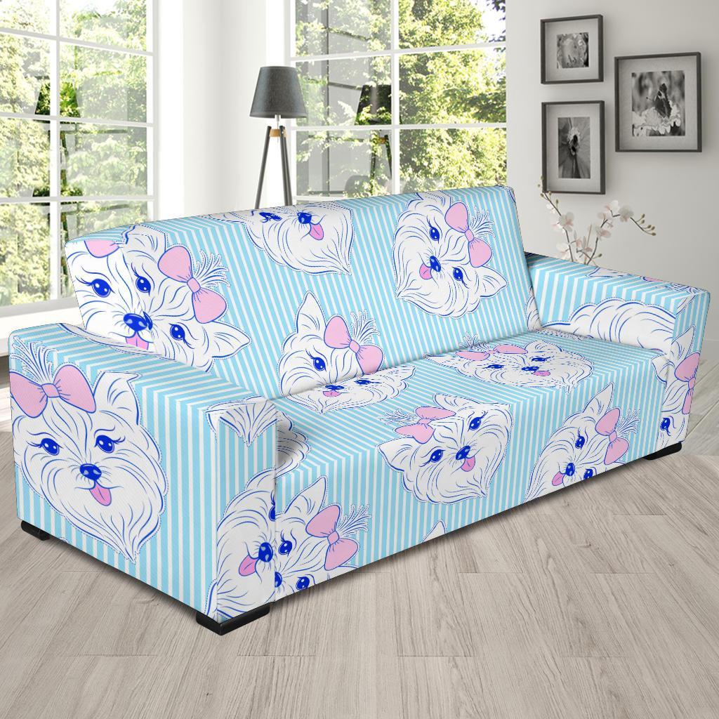 Dog Yorkshire Terrier Puppy Pattern Print Sofa Covers-grizzshop