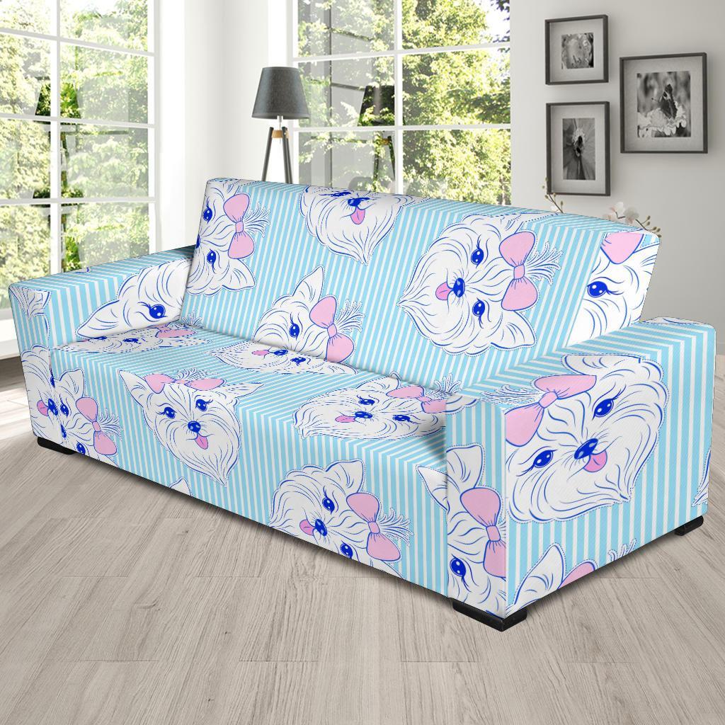 Dog Yorkshire Terrier Puppy Pattern Print Sofa Covers-grizzshop