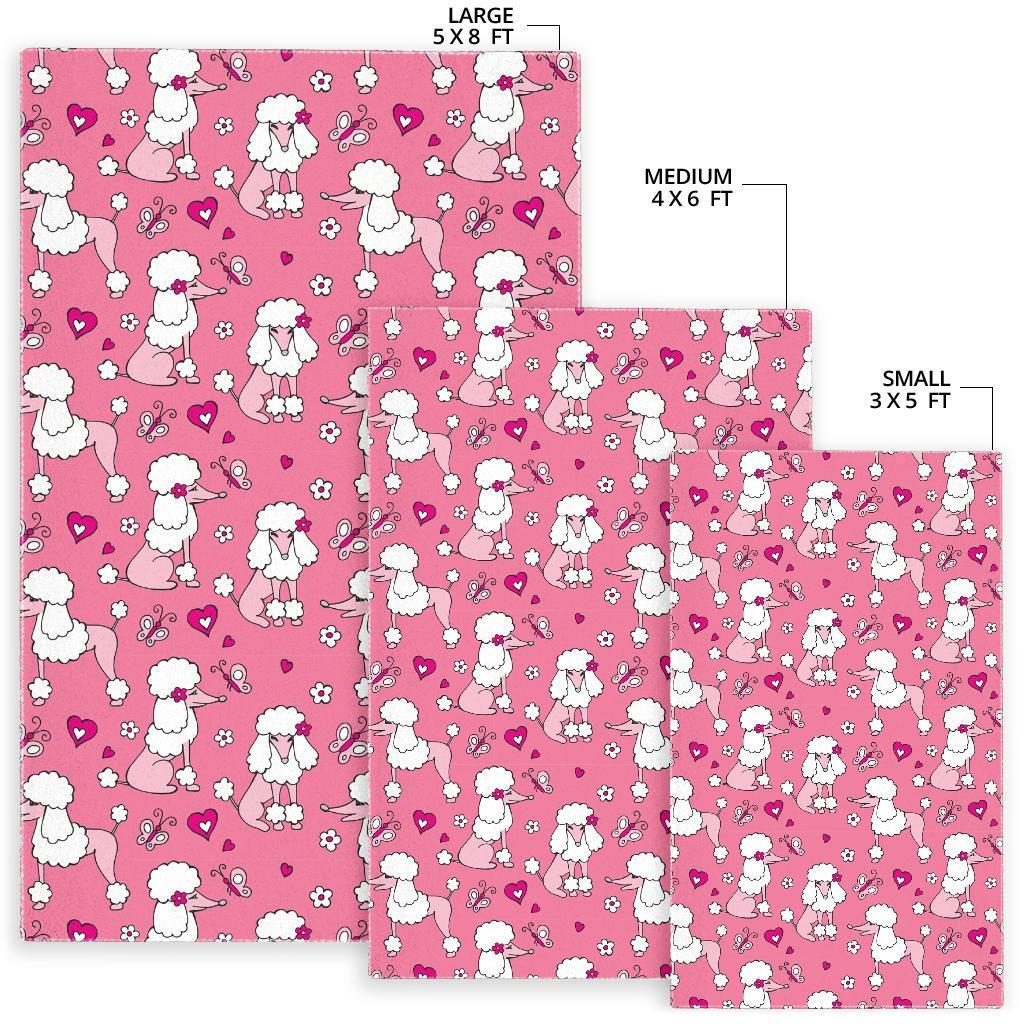 Dog Poodle Pattern Print Floor Mat-grizzshop
