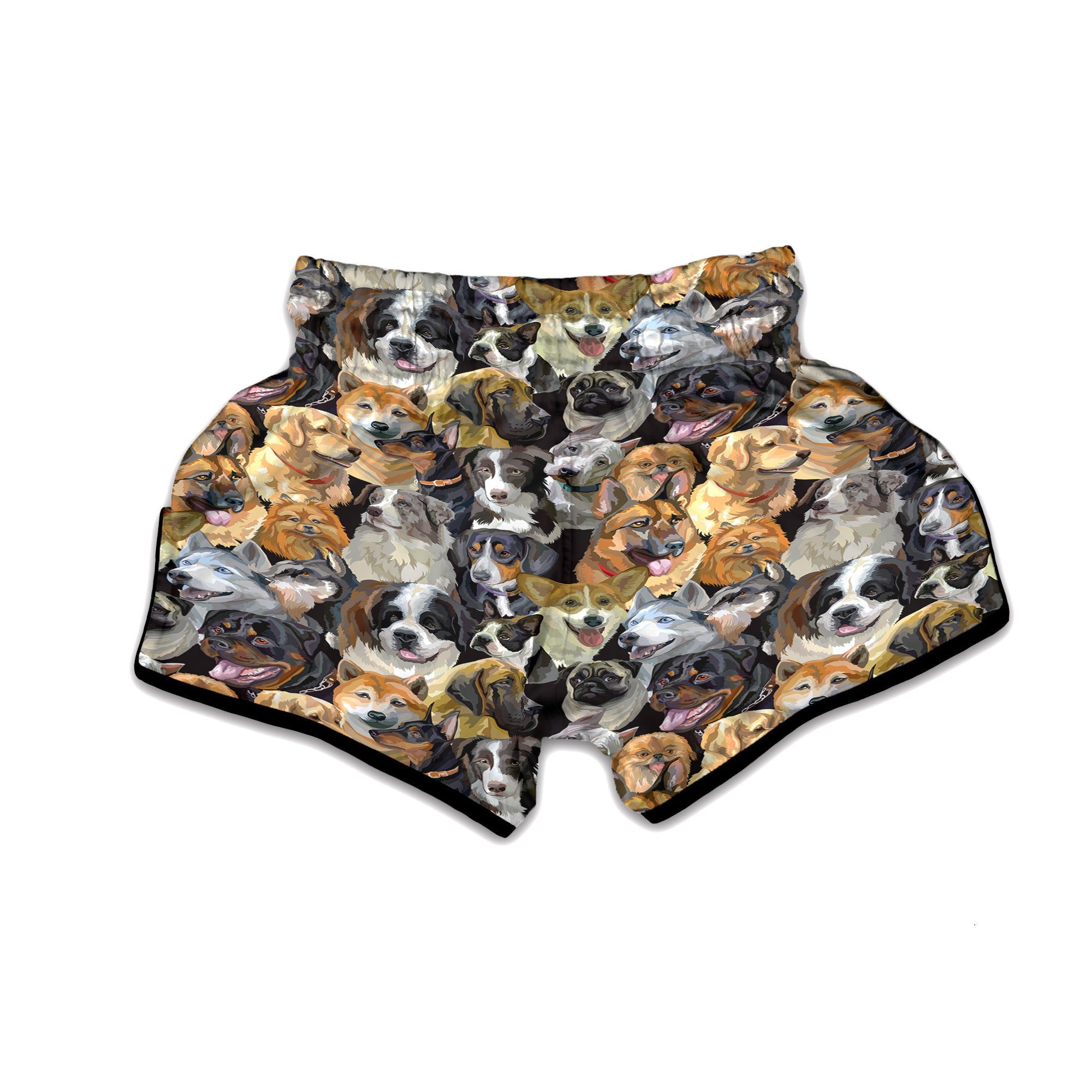 Dogs Breeds Watercolor Print Pattern Muay Thai Boxing Shorts-grizzshop