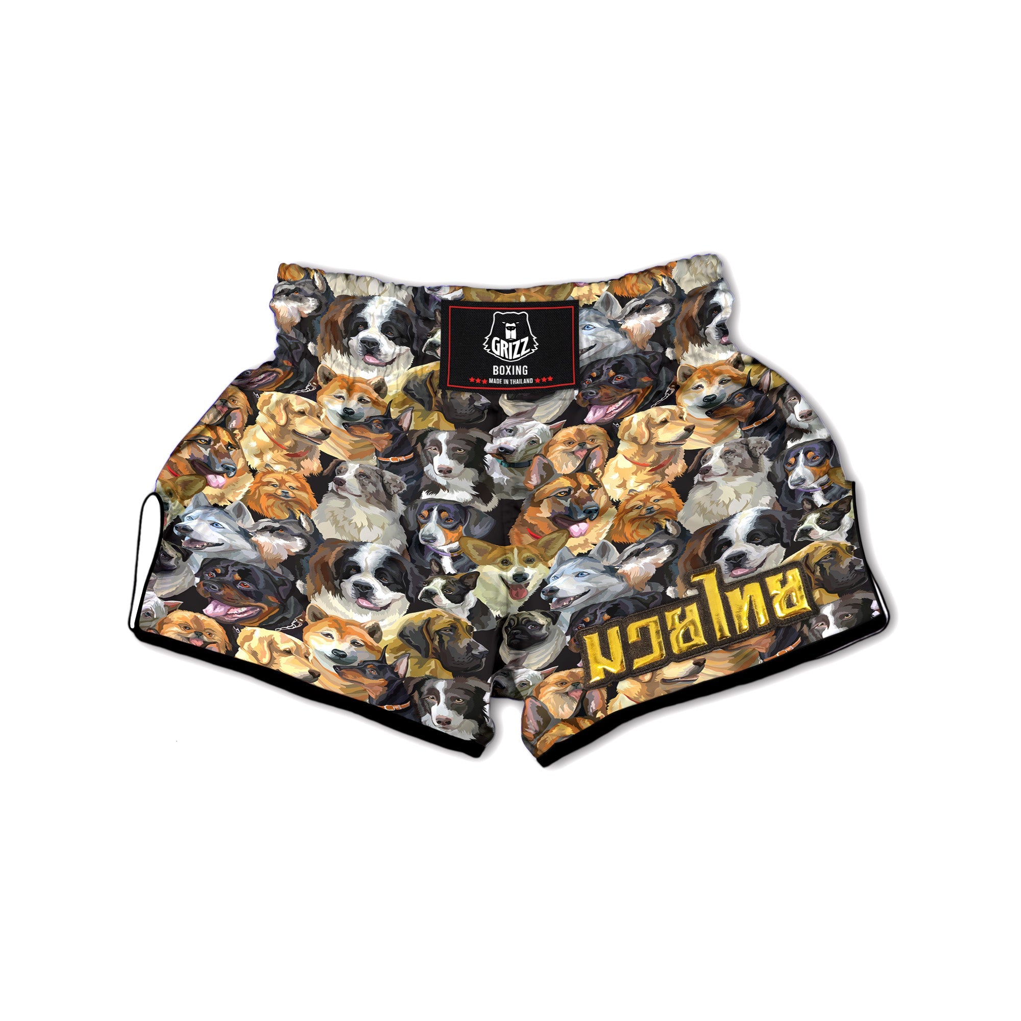 Dogs Breeds Watercolor Print Pattern Muay Thai Boxing Shorts-grizzshop