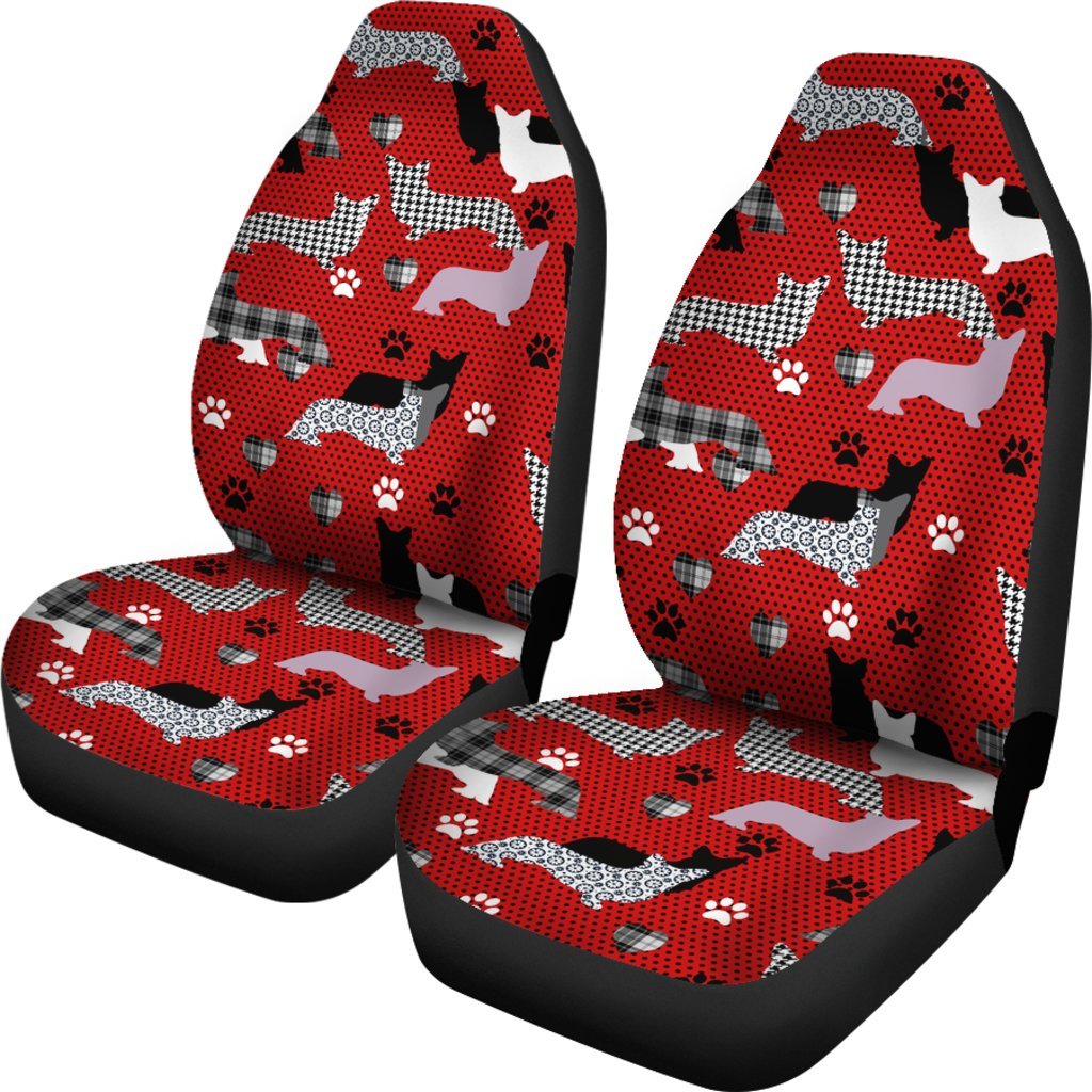 Dogs Red Car Seat Covers-grizzshop