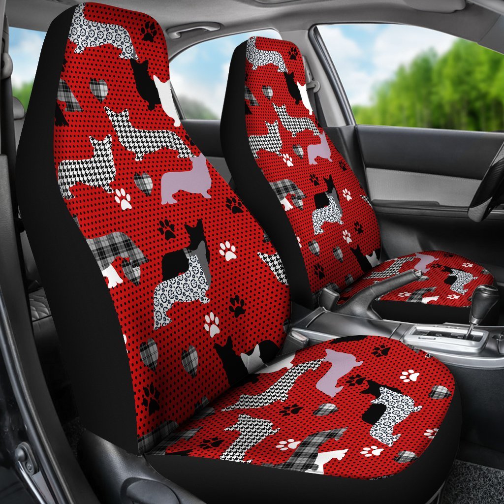 Dogs Red Car Seat Covers-grizzshop