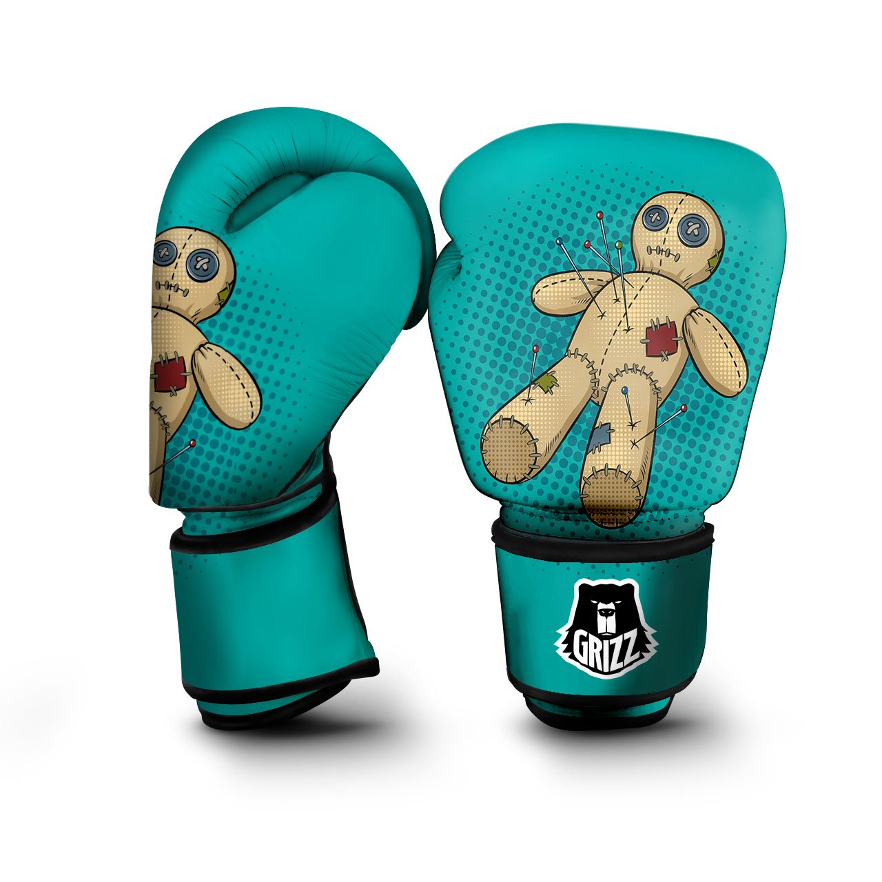 Doll Voodoo Print Boxing Gloves-grizzshop