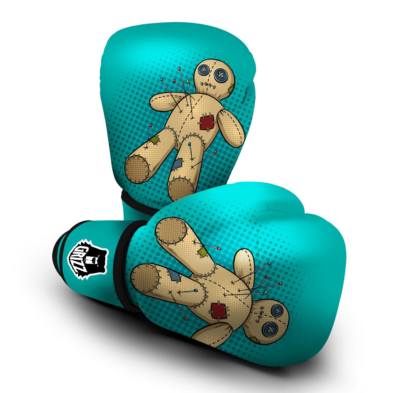 Doll Voodoo Print Boxing Gloves-grizzshop