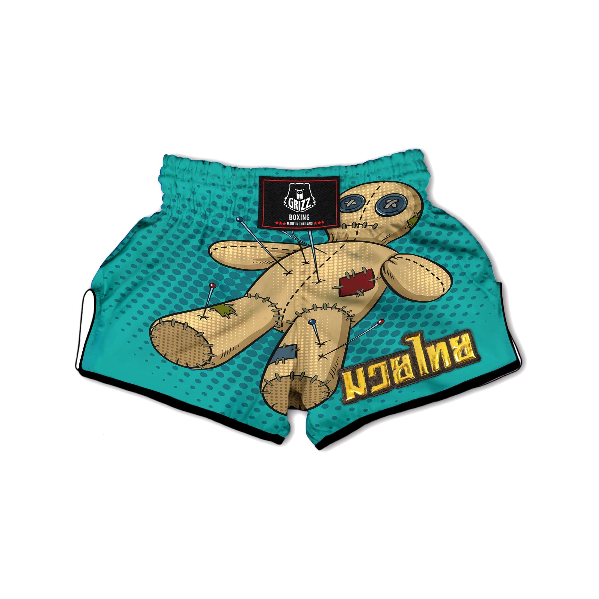 Doll Voodoo Print Muay Thai Boxing Shorts-grizzshop