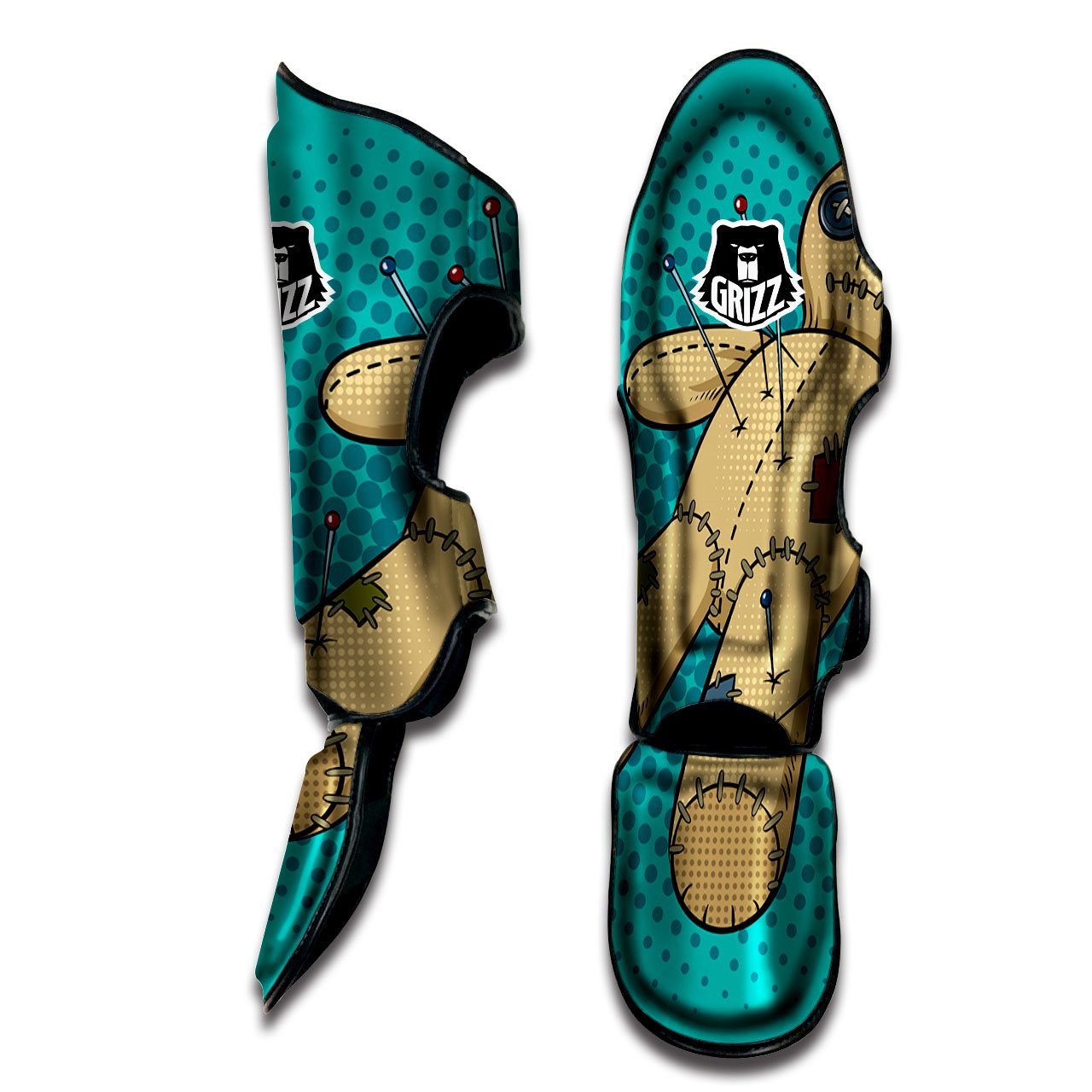 Doll Voodoo Print Muay Thai Shin Guards-grizzshop