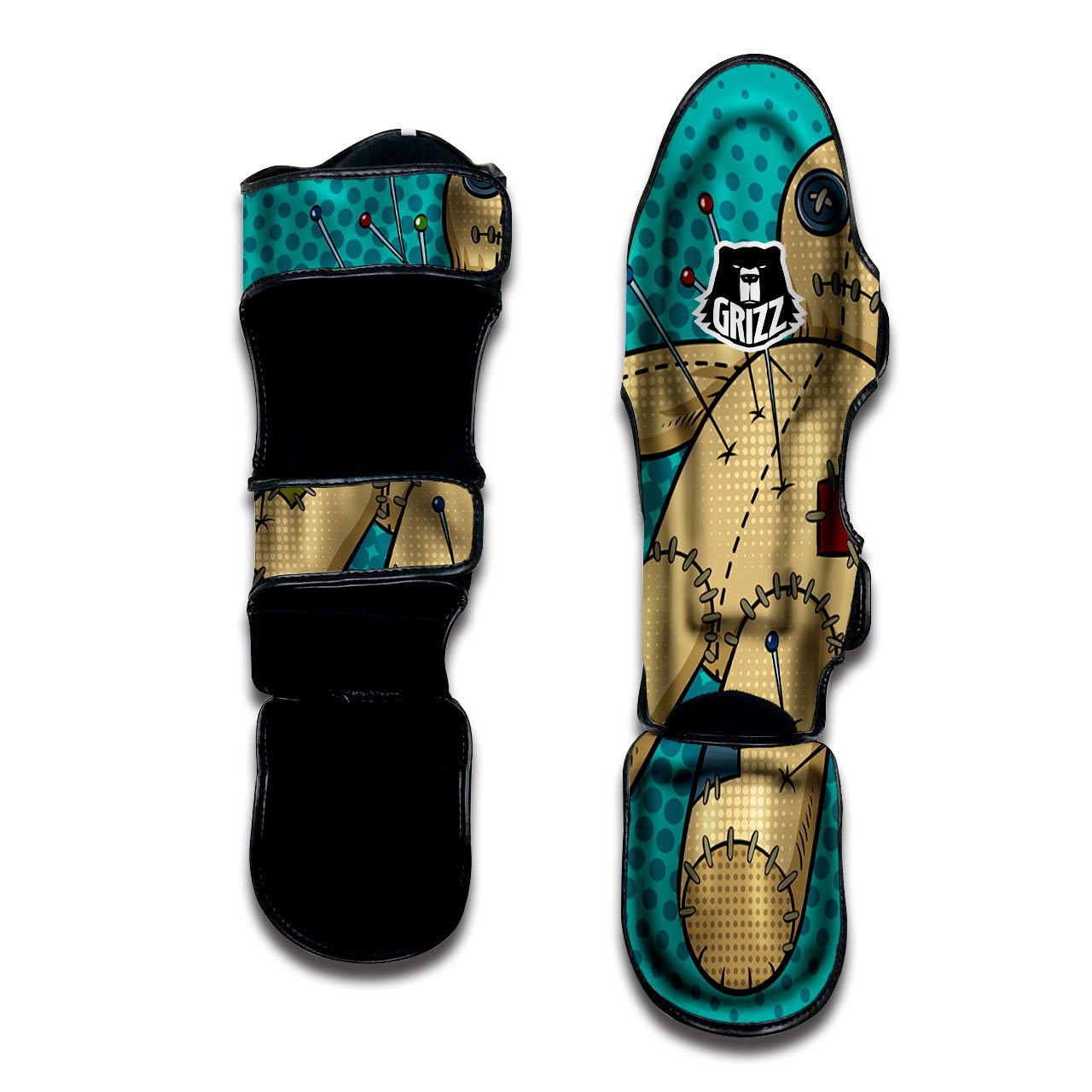 Doll Voodoo Print Muay Thai Shin Guards-grizzshop