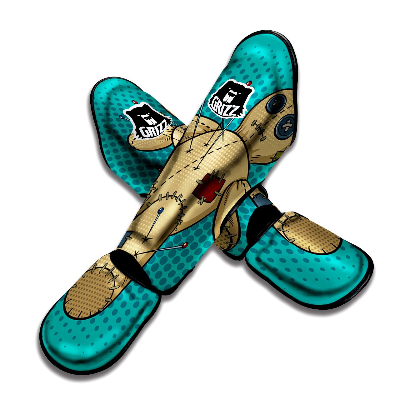 Doll Voodoo Print Muay Thai Shin Guards-grizzshop