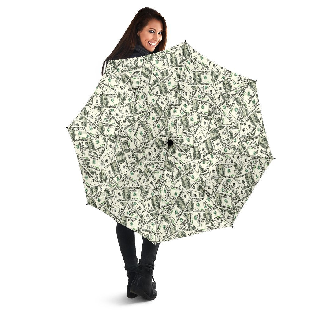 Dollar Money Pattern Print Automatic Foldable Umbrella-grizzshop