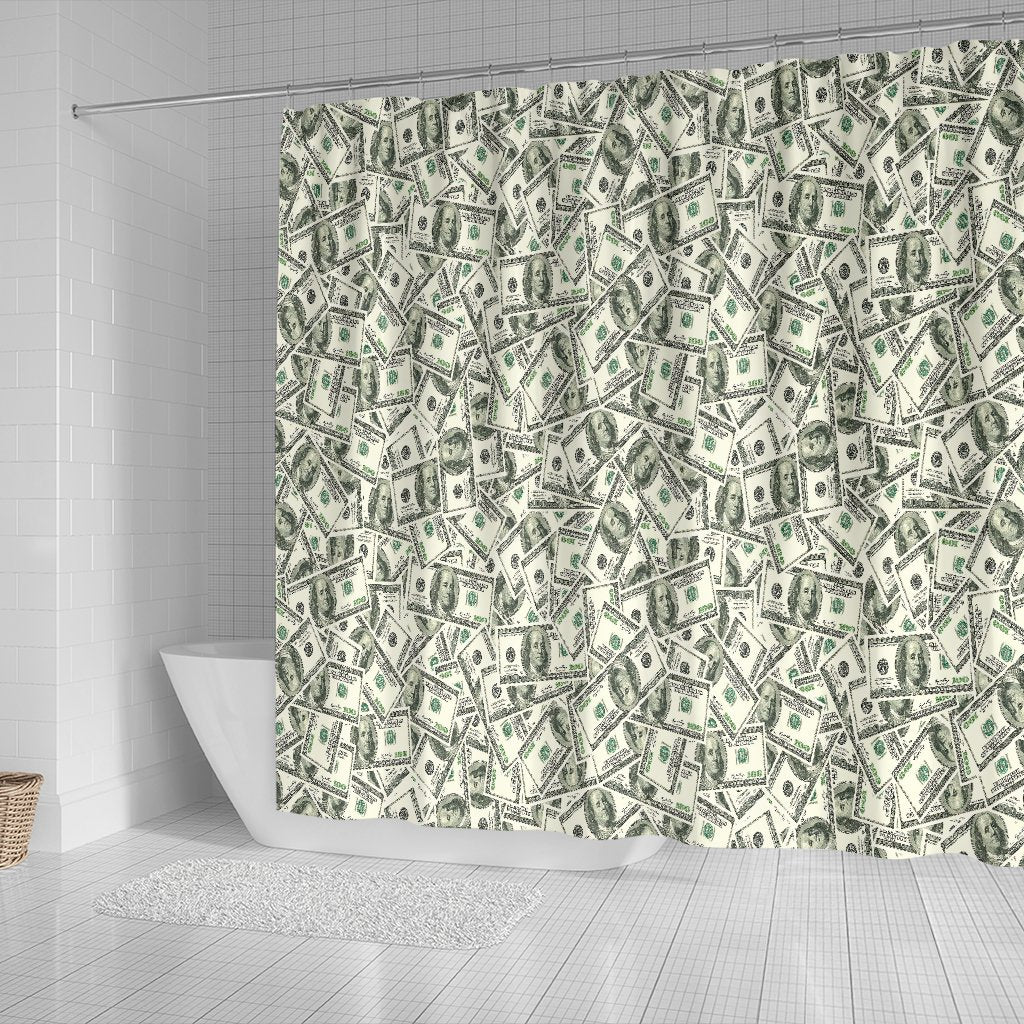 Dollar Money Pattern Print Bathroom Shower Curtain-grizzshop