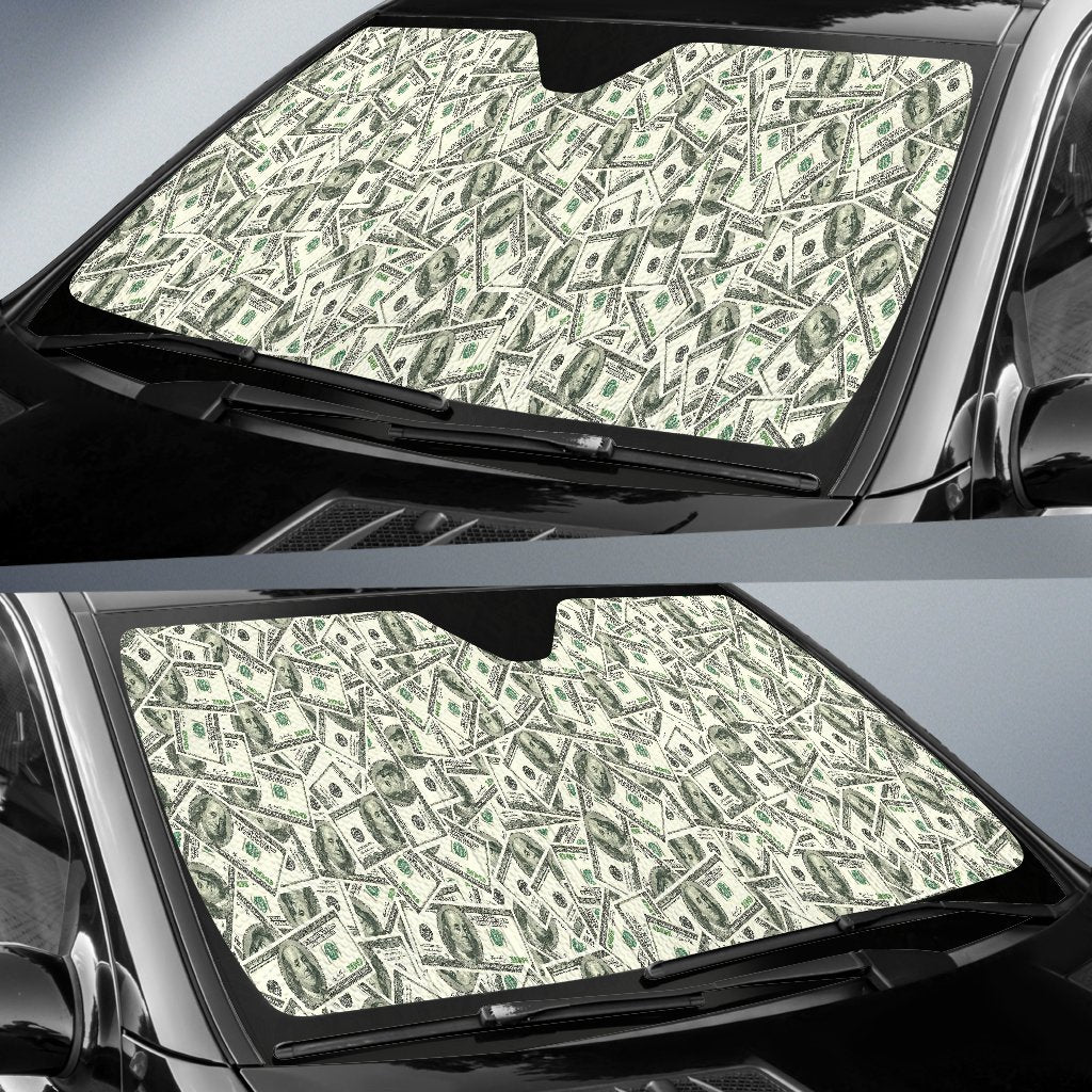Dollar Money Pattern Print Car Sun Shade-grizzshop