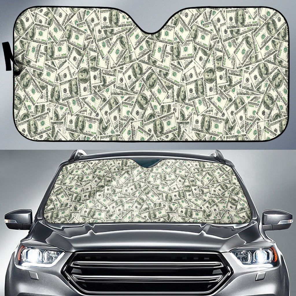 Dollar Money Pattern Print Car Sun Shade-grizzshop