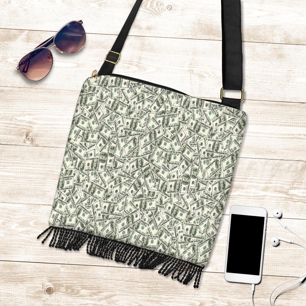 Dollar Money Pattern Print Crossbody bags-grizzshop