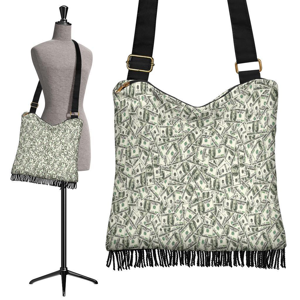 Dollar Money Pattern Print Crossbody bags-grizzshop