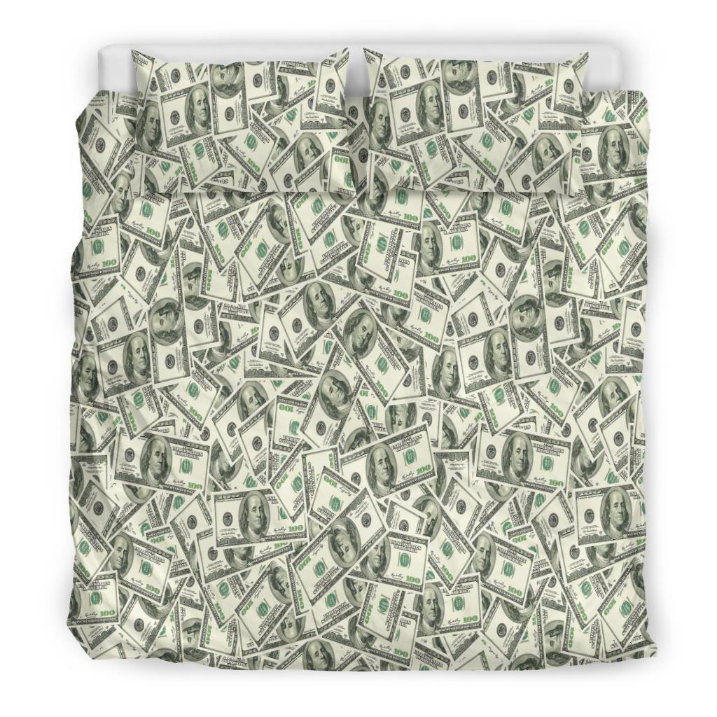 Dollar Money Pattern Print Duvet Cover Bedding Set-grizzshop