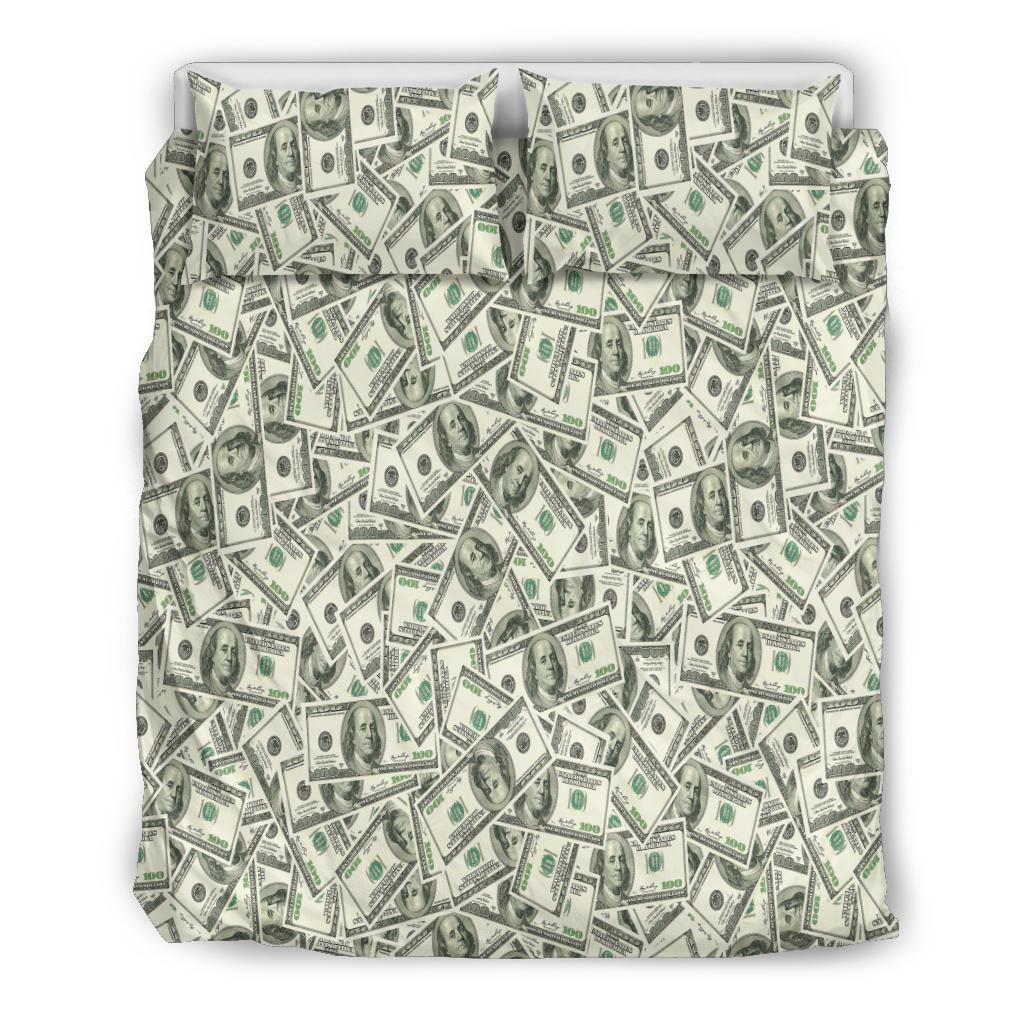 Dollar Money Pattern Print Duvet Cover Bedding Set-grizzshop